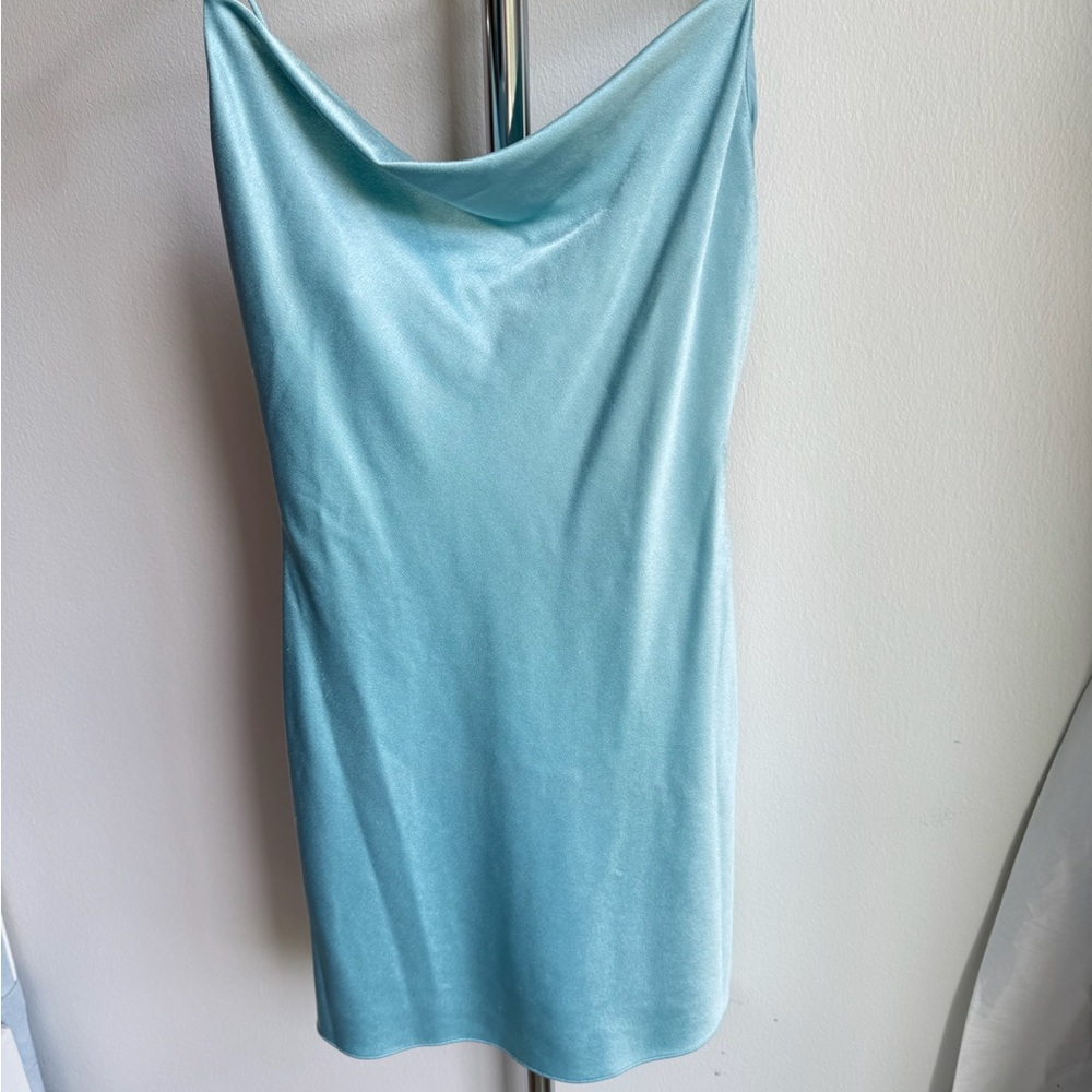 Alice + Olivia Light Blue Satin Dress